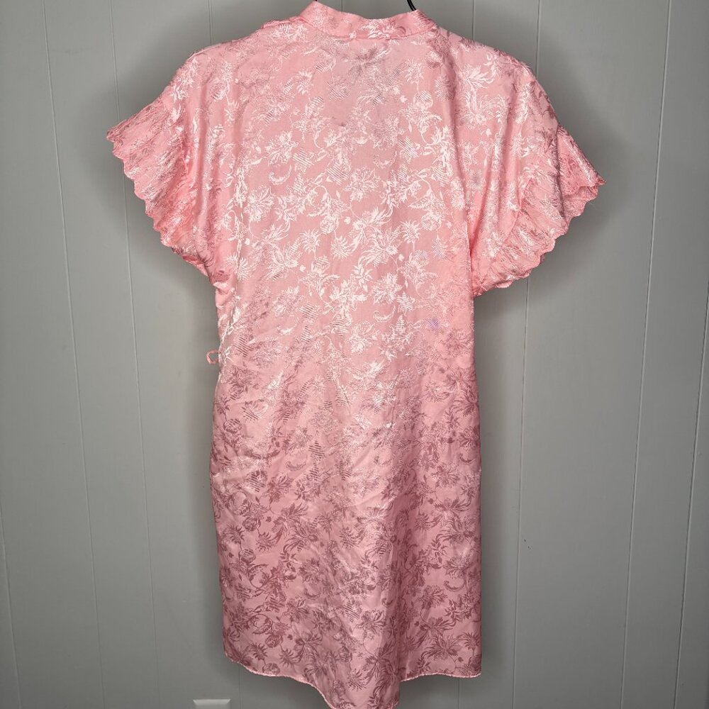 Vintage Lily of France Short Robe Womens S Lingerie Sleepwear PJs Pink Satin - Picture 5 of 5